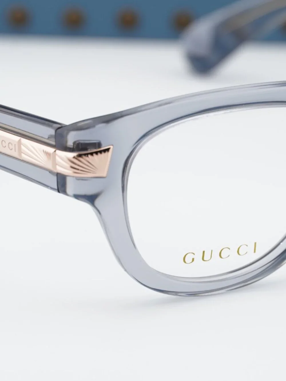 Gucci GG1519O 003 Oval Eyeglasses - Shiny Transparent Grey 51mm